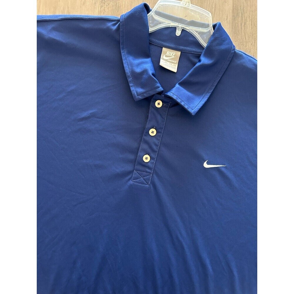 Nike Golf Polo Shirt Men XXL Blue Solid Tour Performance Polyester